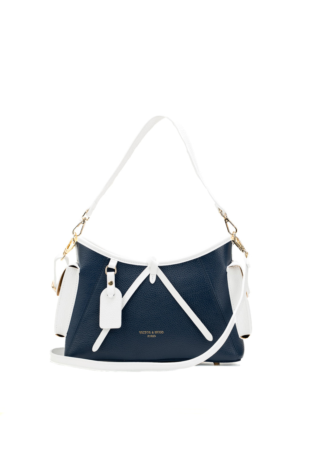 Kate Shoulder Bag - Navy Blue/White