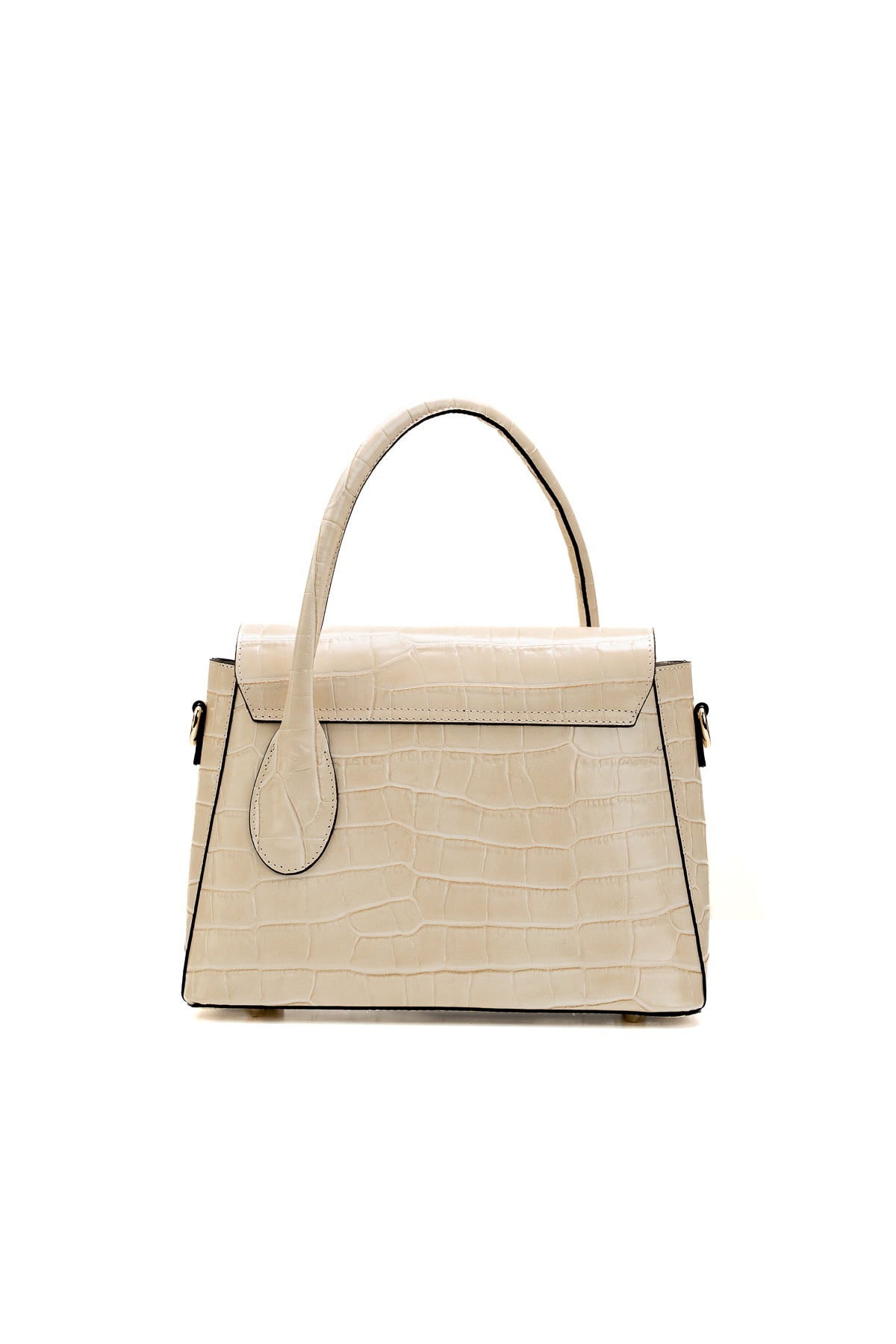 Sonia Croco Shoulder Bag - Beige