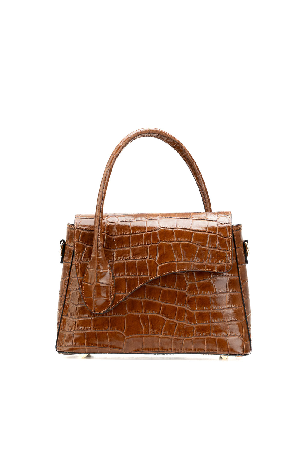 Bolso De Hombro Sonia Croco - Camel