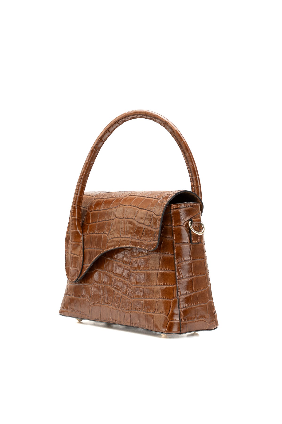 Bolso De Hombro Sonia Croco - Camel