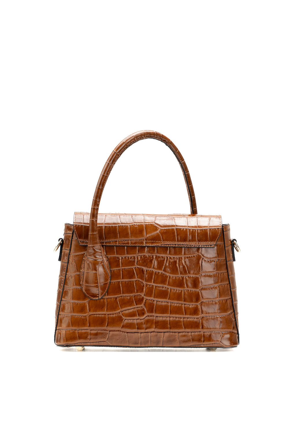 Bolso De Hombro Sonia Croco - Camel