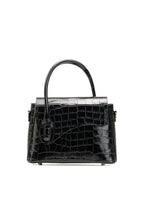 Bolso de hombro Sonia de cocodrilo - Negro