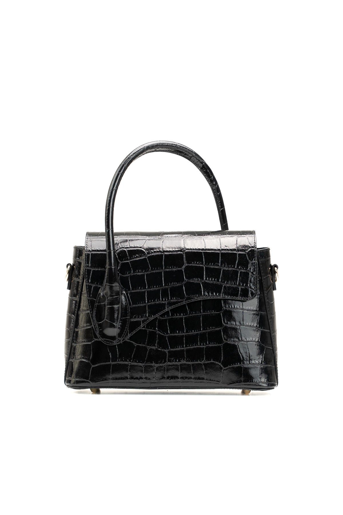 Bolso de hombro Sonia de cocodrilo - Negro