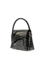Bolso de hombro Sonia de cocodrilo - Negro