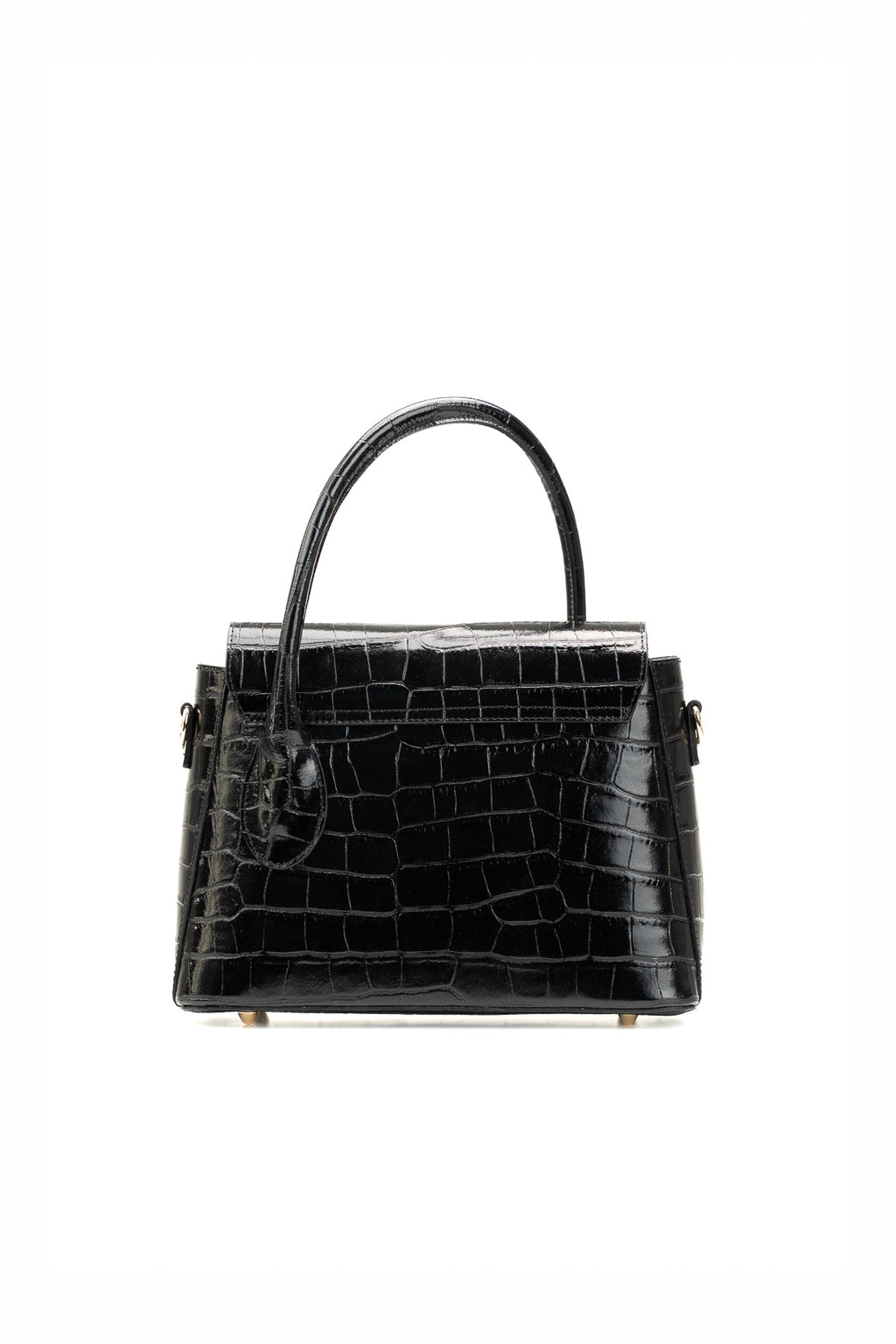 Bolso de hombro Sonia de cocodrilo - Negro