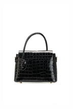 Bolso de hombro Sonia de cocodrilo - Negro