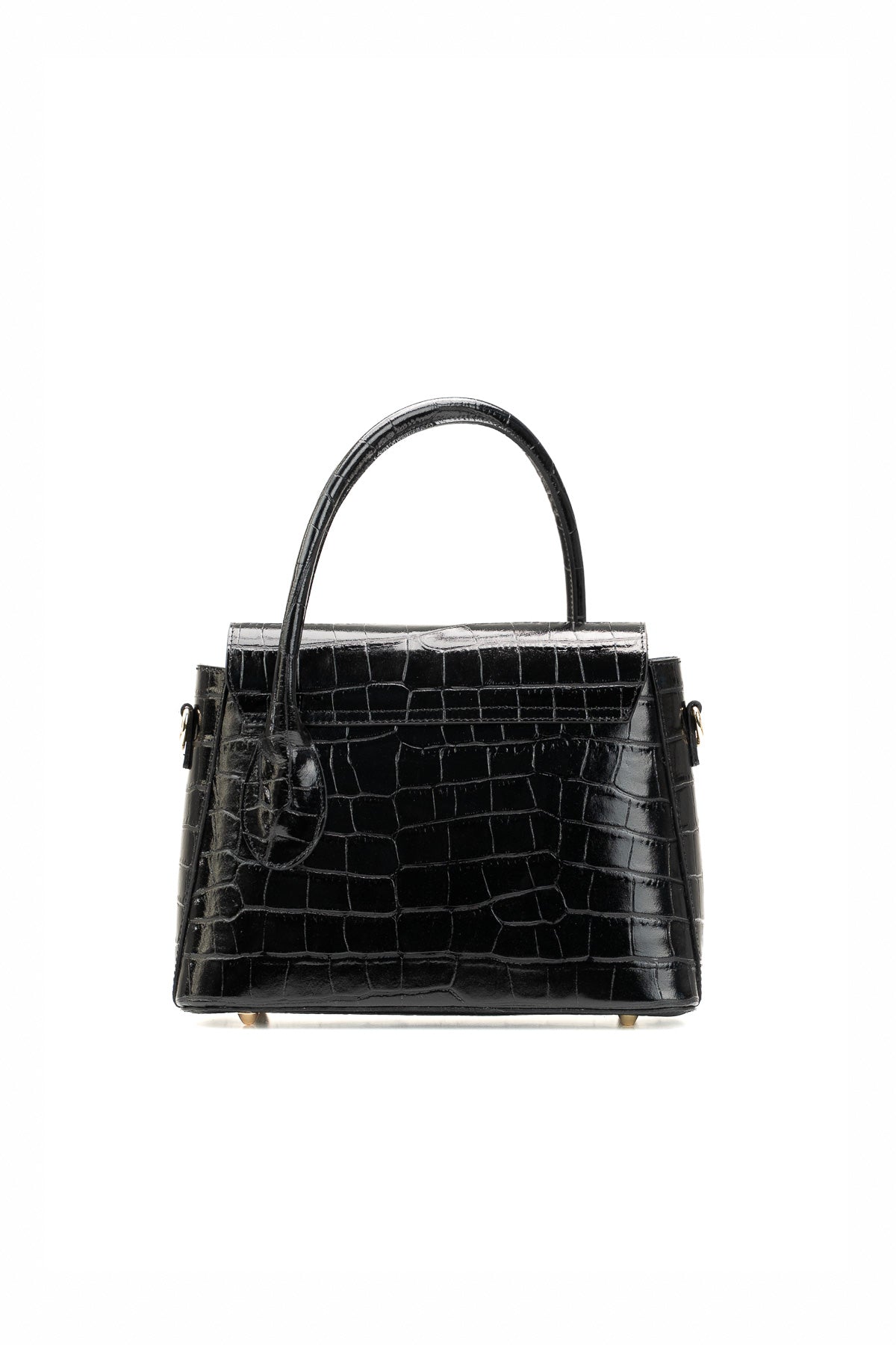 Bolso de hombro Sonia de cocodrilo - Negro