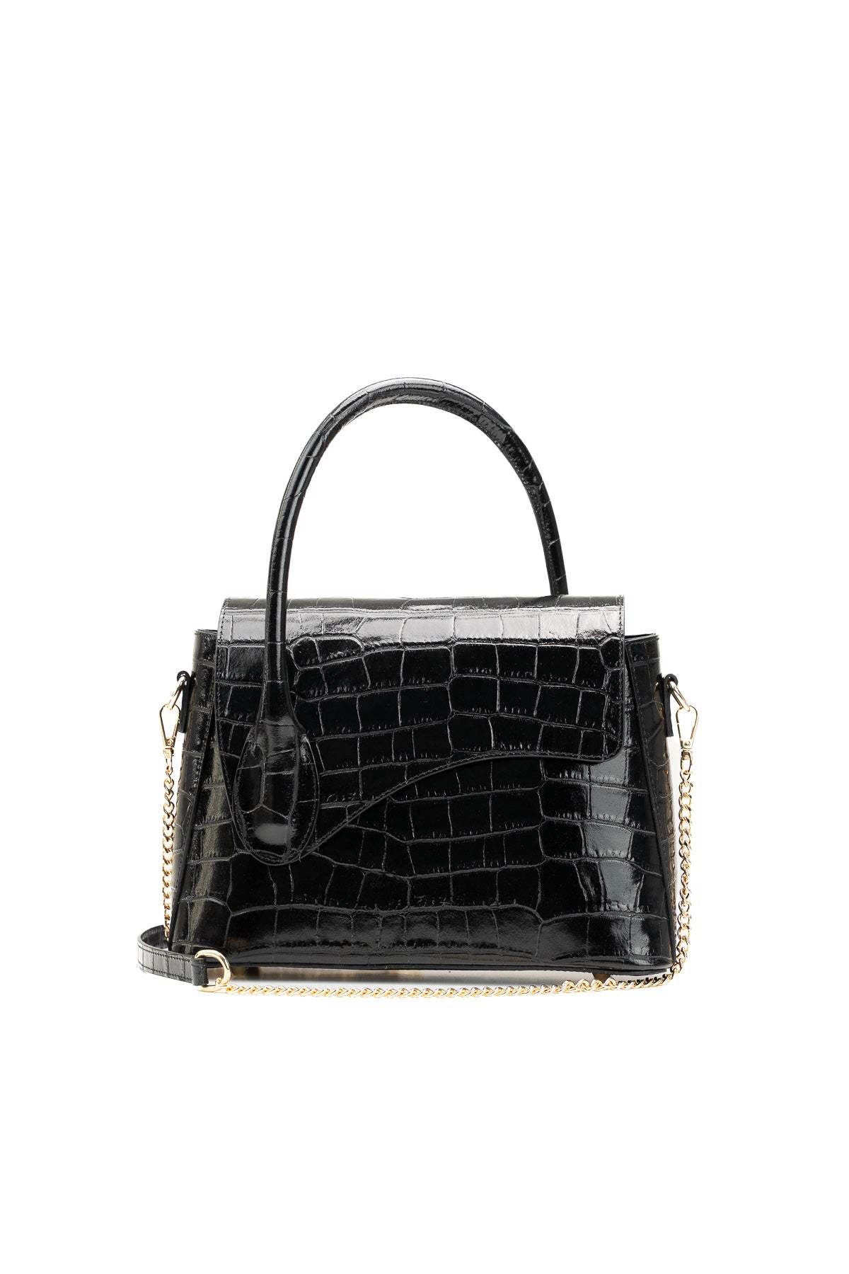 Bolso de hombro Sonia de cocodrilo - Negro