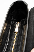 Bolso de hombro Sonia de cocodrilo - Negro