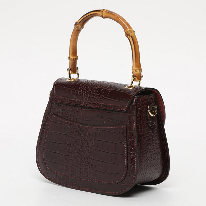 Elia Croco Handbag - Eggplant - Women