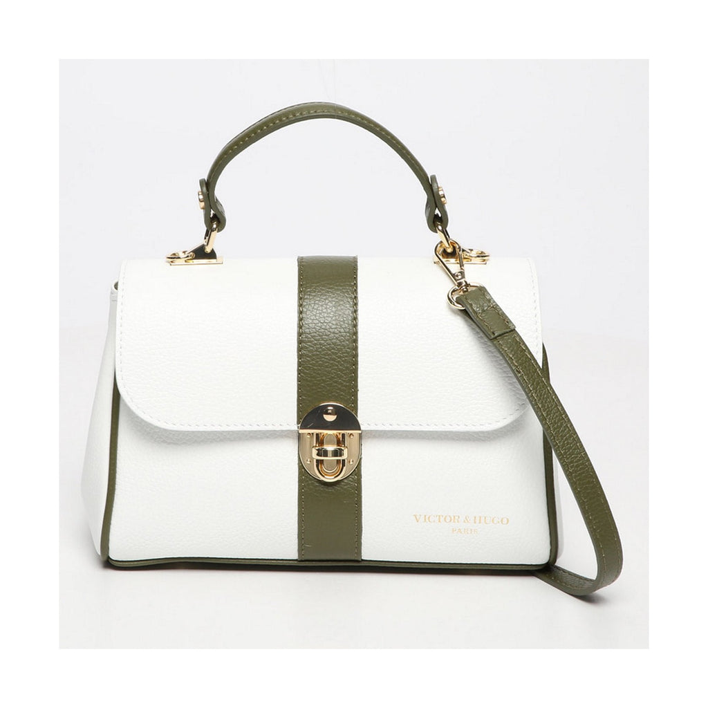 Giverny Crossbody Bag - White/Bottle Green