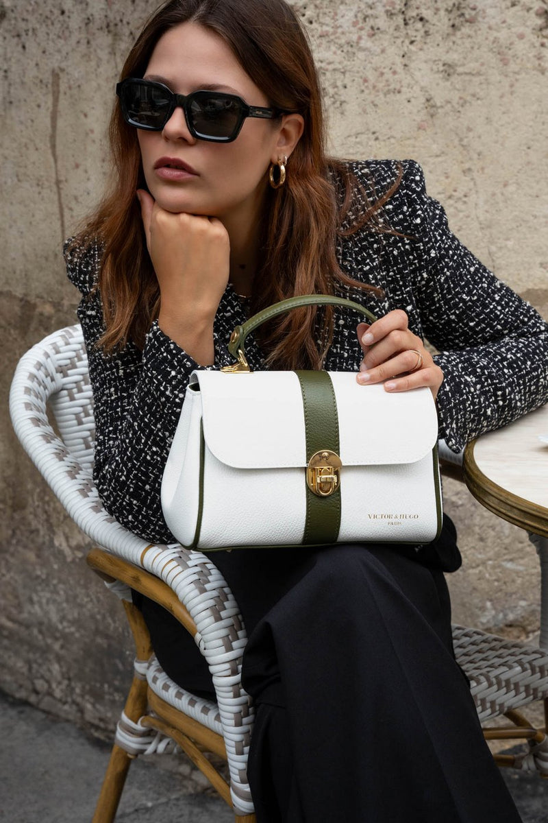 Sac À Bandoulière Giverny - Blanc / Vert Bouteille