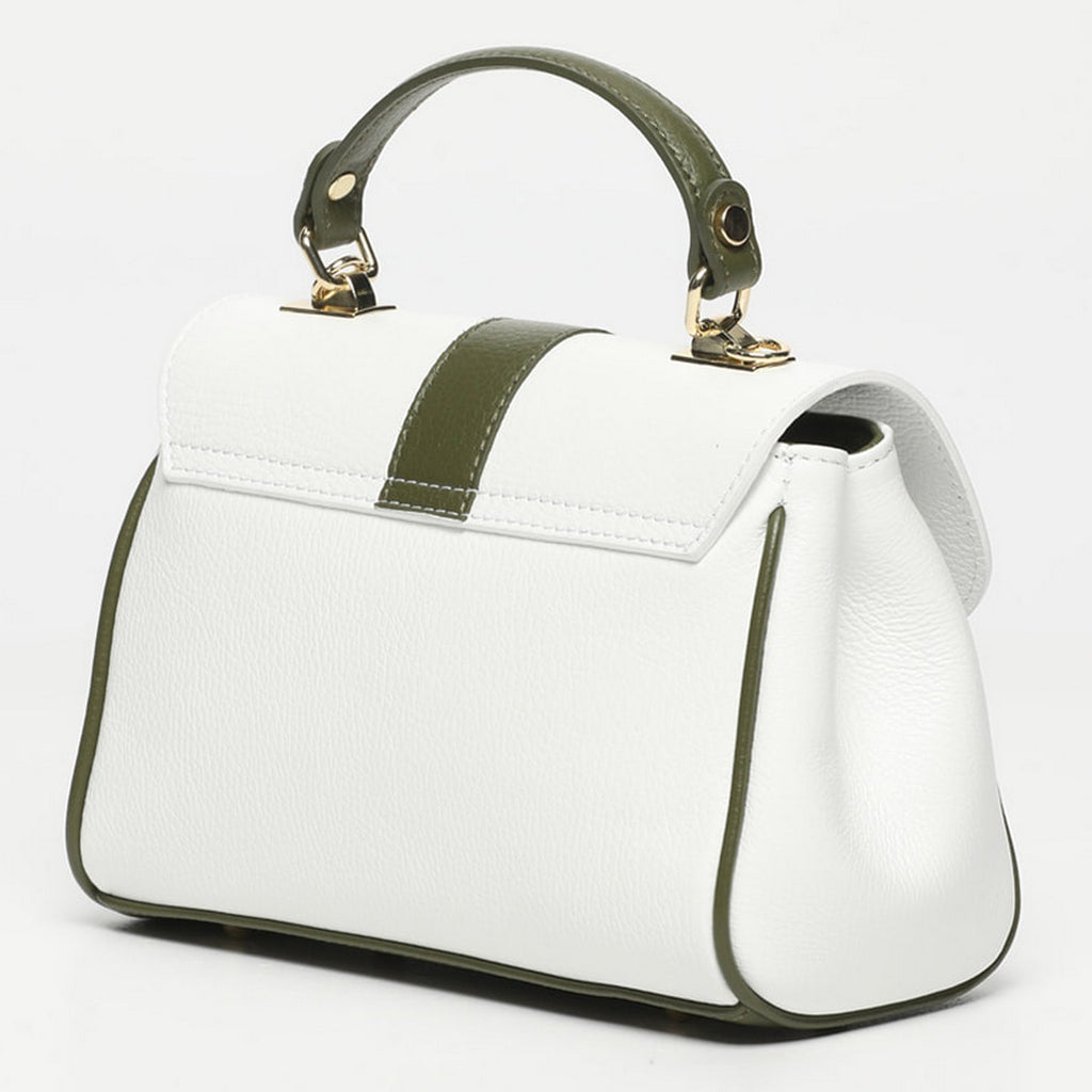 Giverny Crossbody Bag - White/Bottle Green