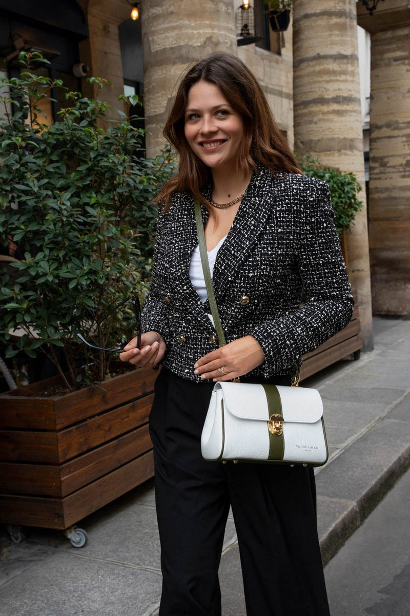 Sac À Bandoulière Giverny - Blanc / Vert Bouteille