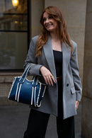 Sac À Bandoulière Kamelia - Bleu Marine / Blanc Casse