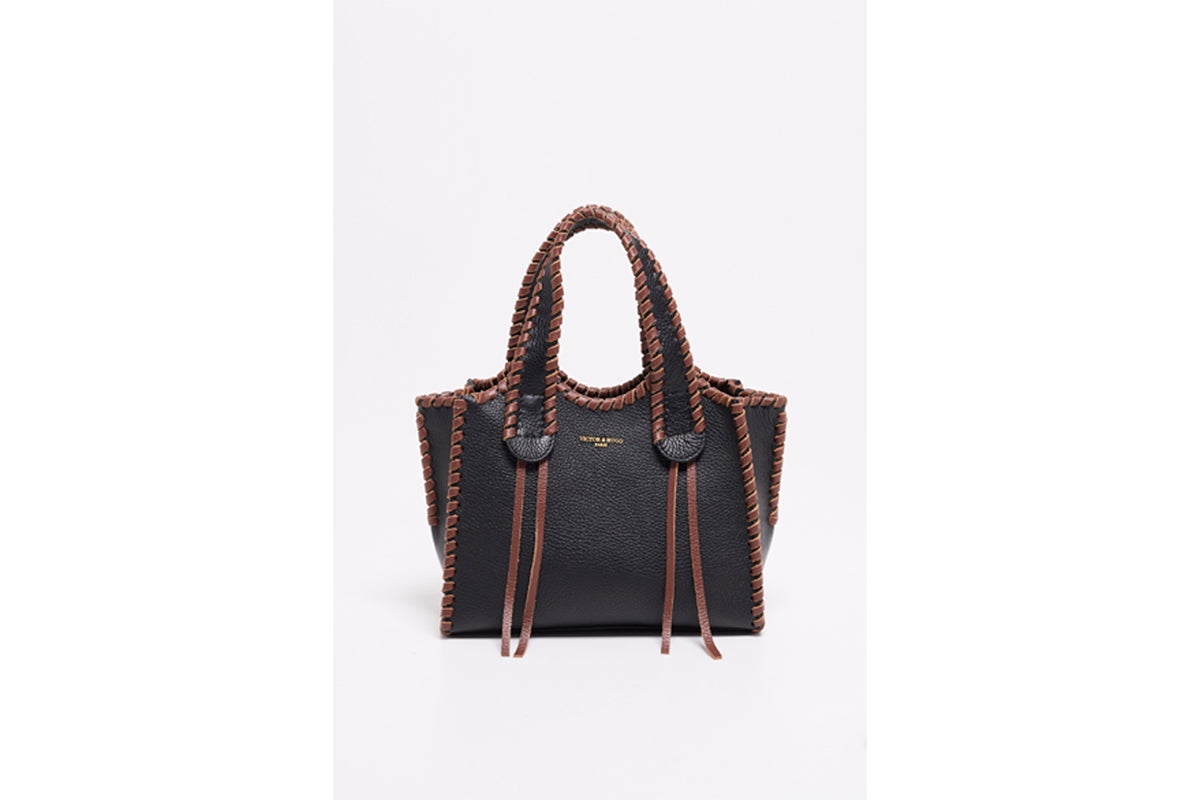 Bolso De Hombro Kamelia - Negro Y Marrón