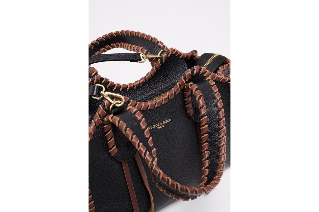 Bolso De Hombro Kamelia - Negro Y Marrón