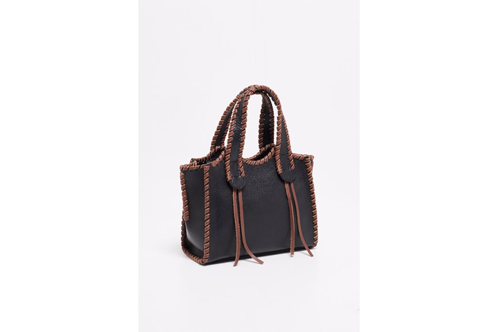 Bolso De Hombro Kamelia - Negro Y Marrón