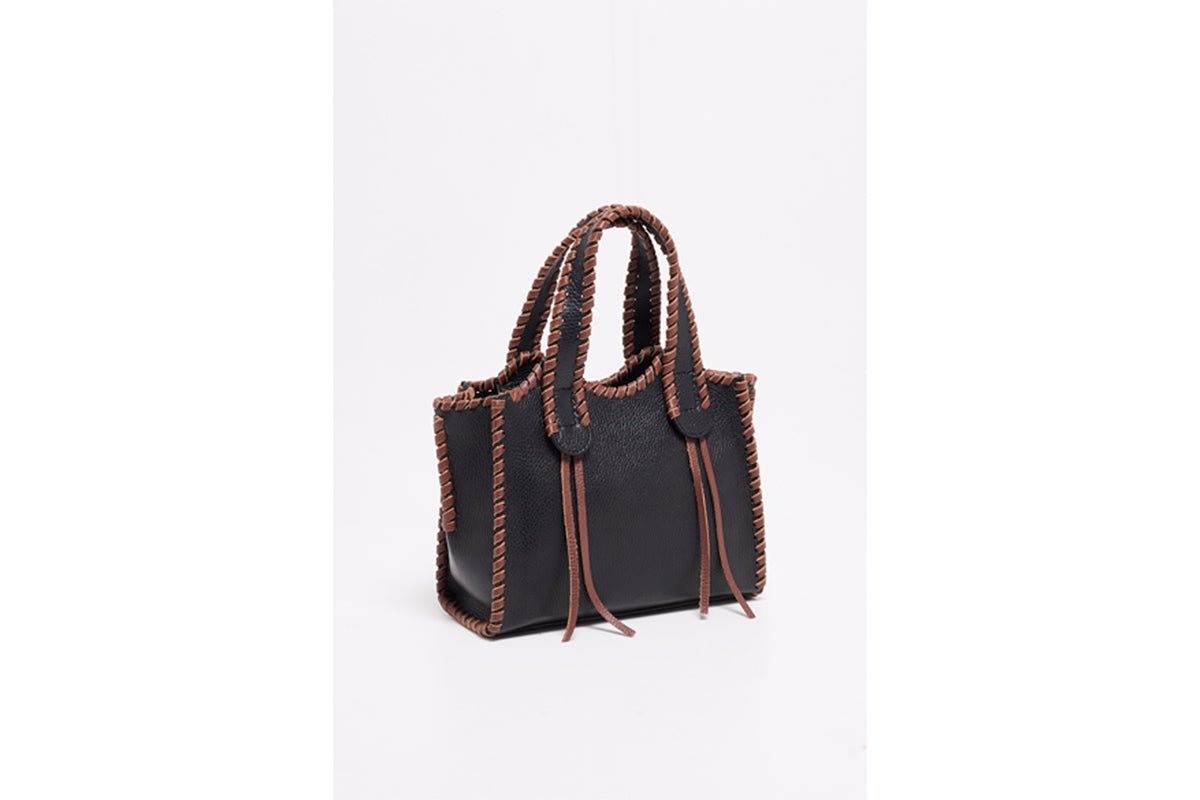 Bolso De Hombro Kamelia - Negro Y Marrón