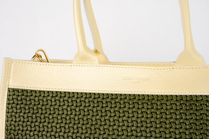 Sac À Main Nina - Blanc / Vert Bouteille