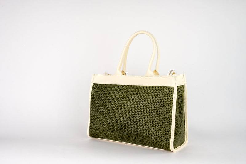 Sac À Main Nina - Blanc / Vert Bouteille