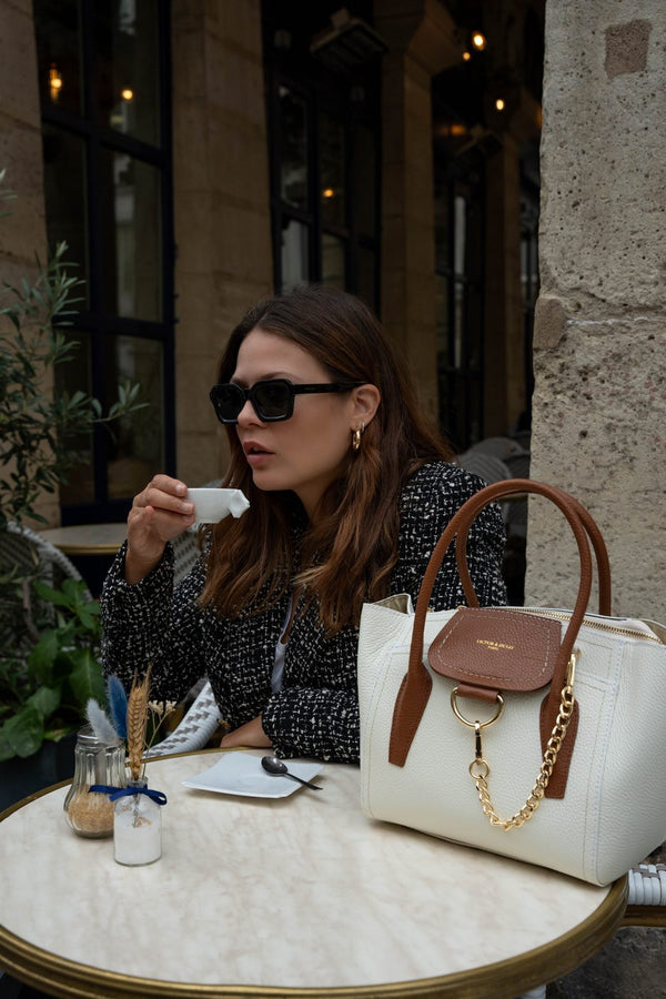 Sac A Main  Soli - Blanc Casse Et Camel