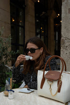 Bolso Soli - Blanco Roto Y Camel