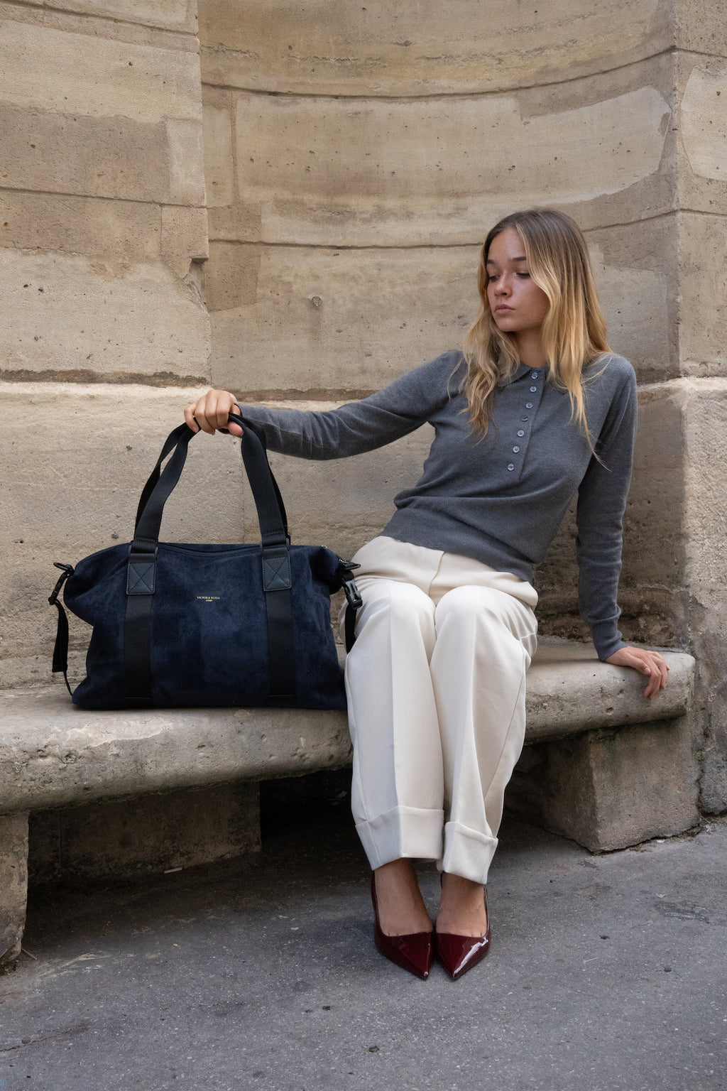 Sac Week End Arin - Bleu Marine/ Noir - Unisexe