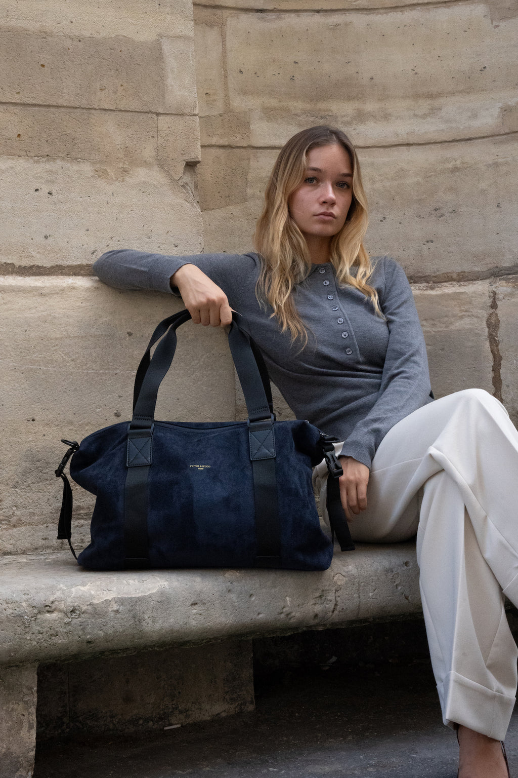 Sac Week End Arin - Bleu Marine/ Noir - Unisexe