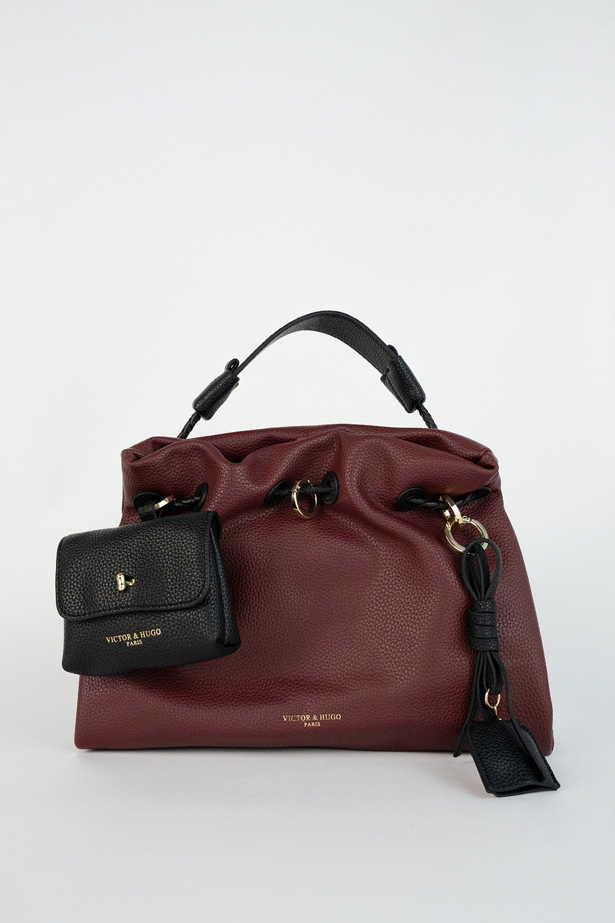 Bolso De Hombro Yera - Burdeos / Negro