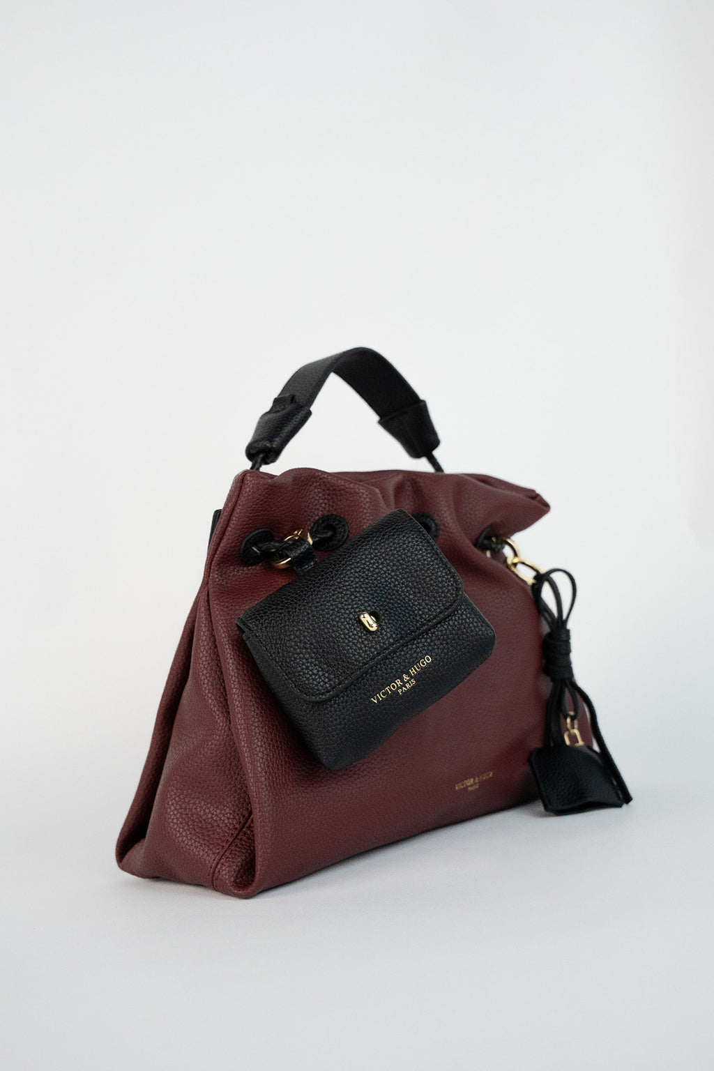 Bolso De Hombro Yera - Burdeos / Negro