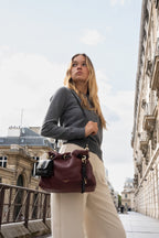 Bolso De Hombro Yera - Burdeos / Negro