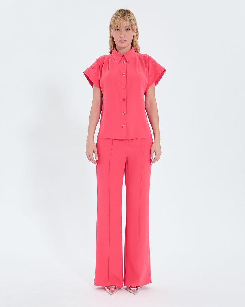 Chemise manches courtes corail_4