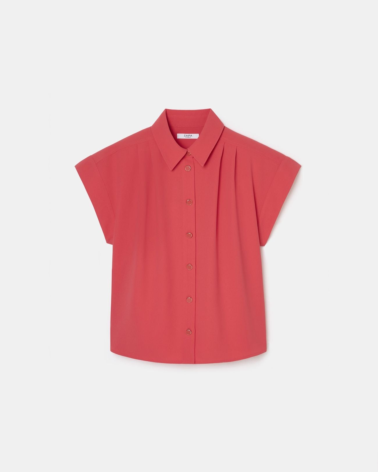 Chemise manches courtes corail_5