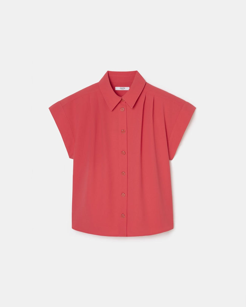 Chemise manches courtes corail_5