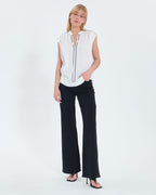 Flowing top in ecru linen_1
