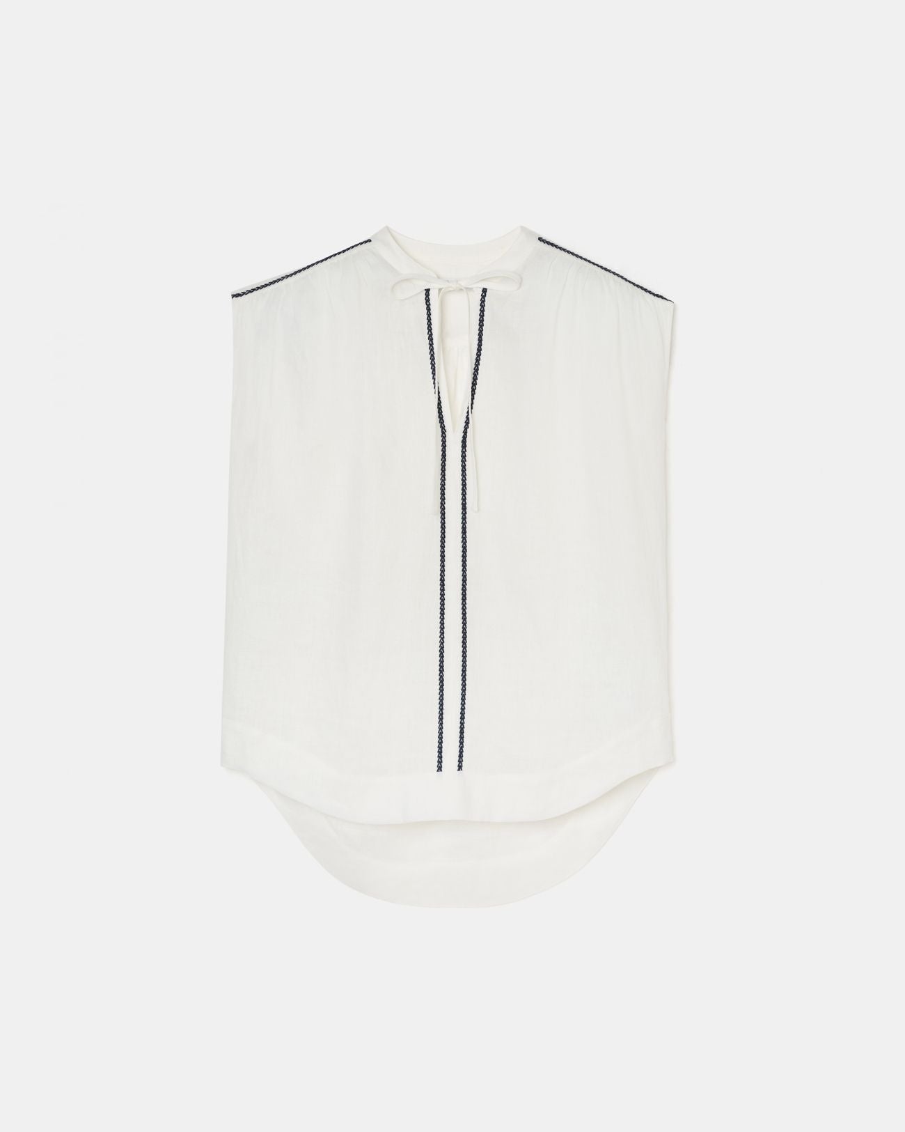 Flowing top in ecru linen_5