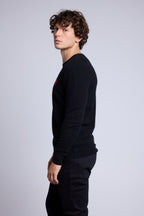 Pull Col Rond Cœur Victor - Noir Et Rouge - Homme