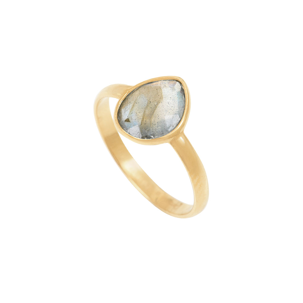 Victoria Gold-Plated Labradorite Ring