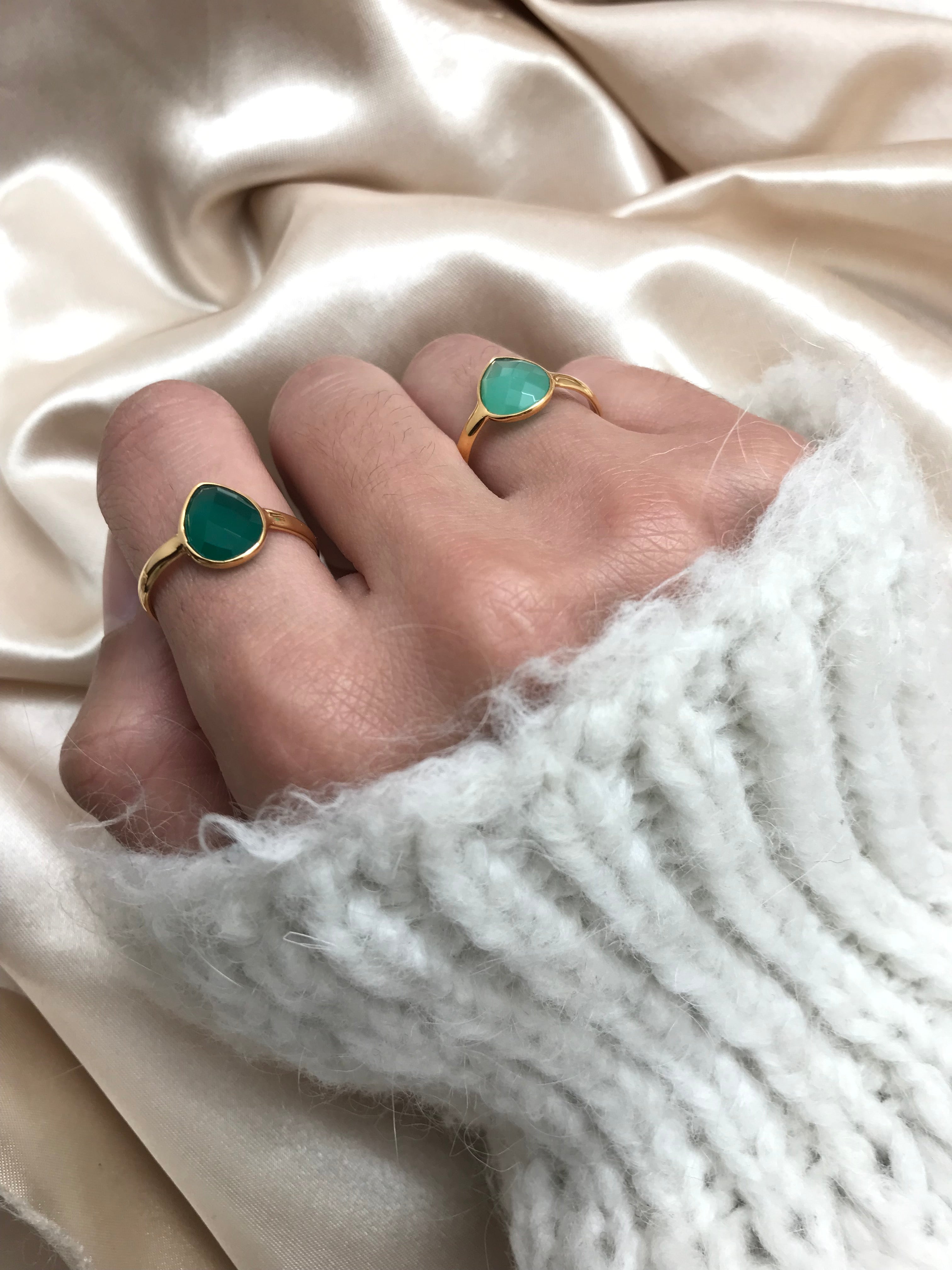 Anillo Victoria Crisoprasa Oro