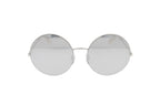 Luxury Eyewear – Sunglasses - Victoria Beckham, round silver-tone sunglasses, mirrored lenses, slim metal frame