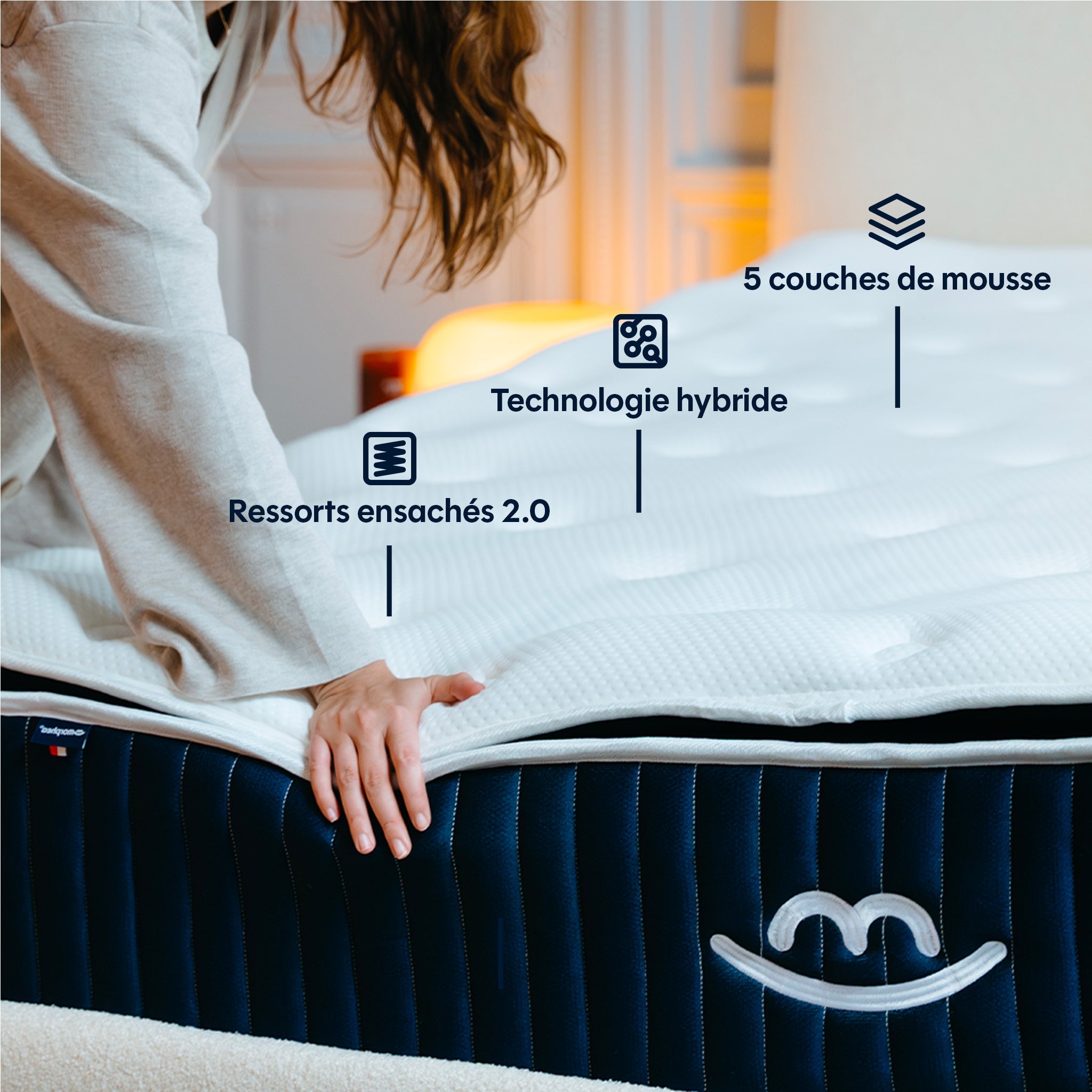 Matelas hybride luxe Victoria - mémoire de forme - 30cm