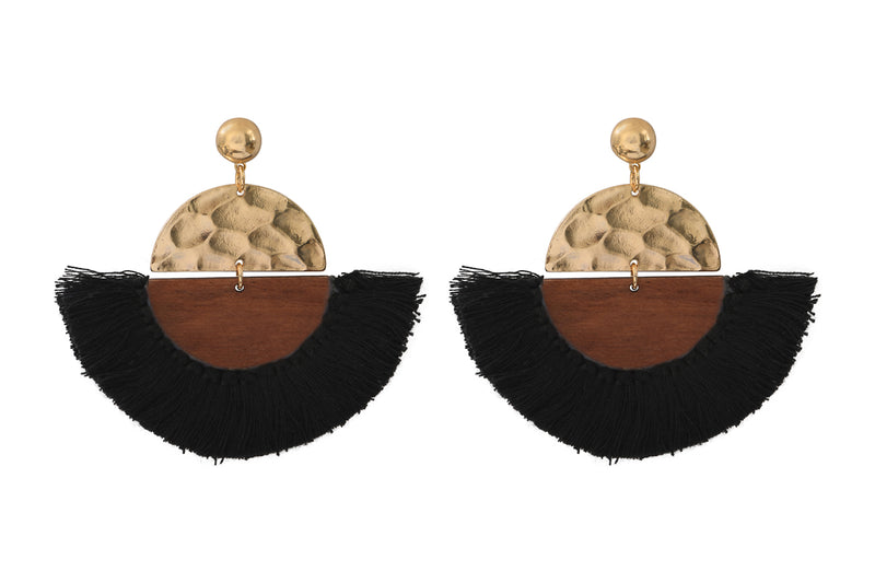 Boucles D'Oreilles Victory Noir