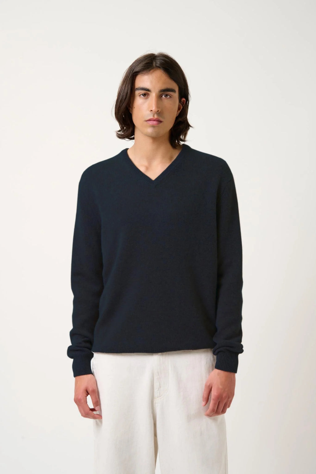 V-Neck Jumper 4-Ply - Victor - Caviar