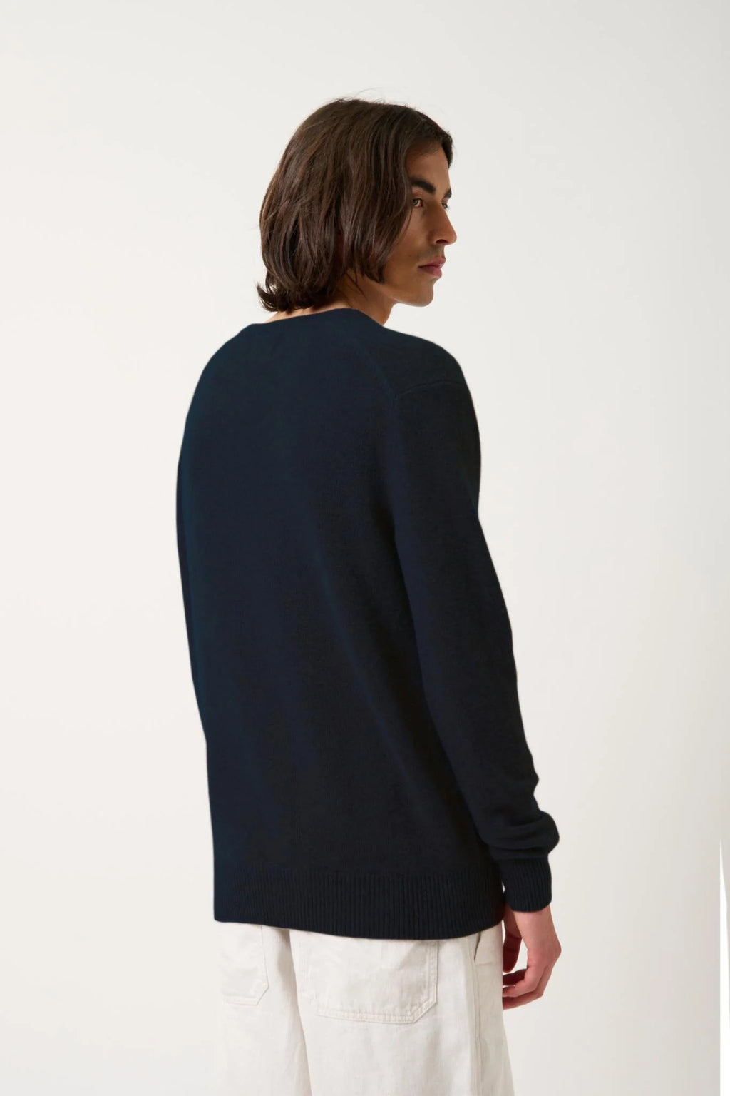 V-Neck Jumper 4-Ply - Victor - Caviar