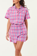 Vilma Short Jumpsuit - Leo Check