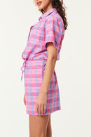 Vilma Short Jumpsuit - Leo Check