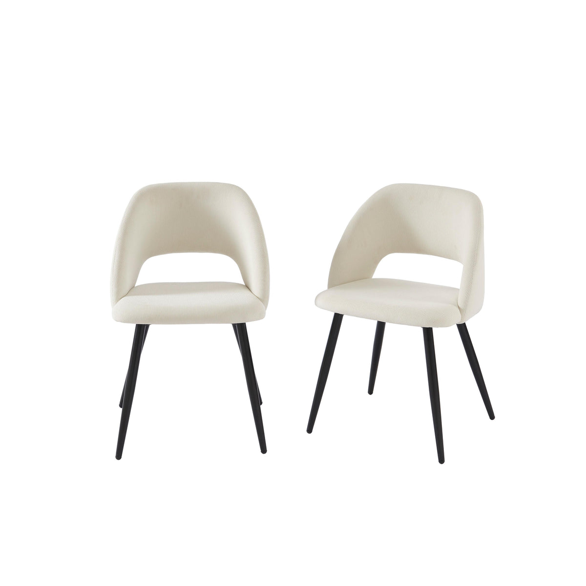 Vintage - Juego de 2 sillas - Pana beige crema