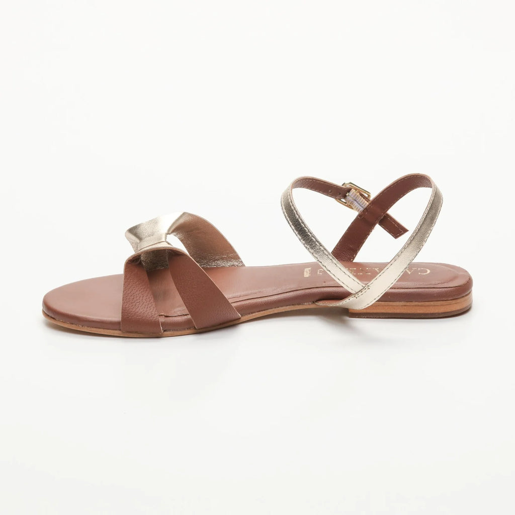 Sandalias Virote Trendy - Camel / Dorado