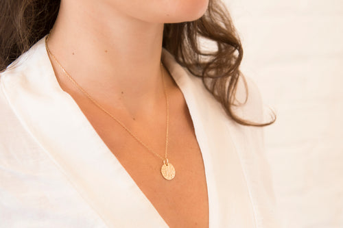 Collier Petit Disque Martelé Personnalisé
